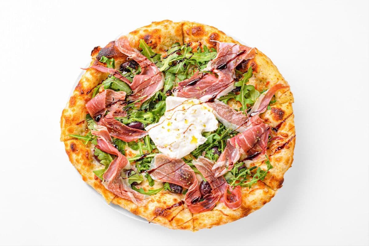 Burrata and Mortadella Pizza