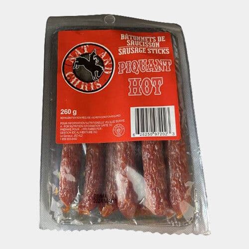 Nat & Chris Bâtonnets de saucisson piquant (260g) / Nat & Chris Hot Sausage Sticks (260g)