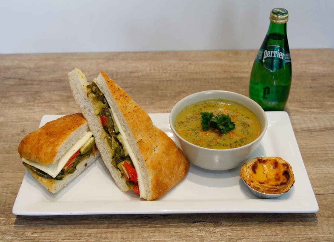 Marinated Veggie and Mozzarella Sandwich