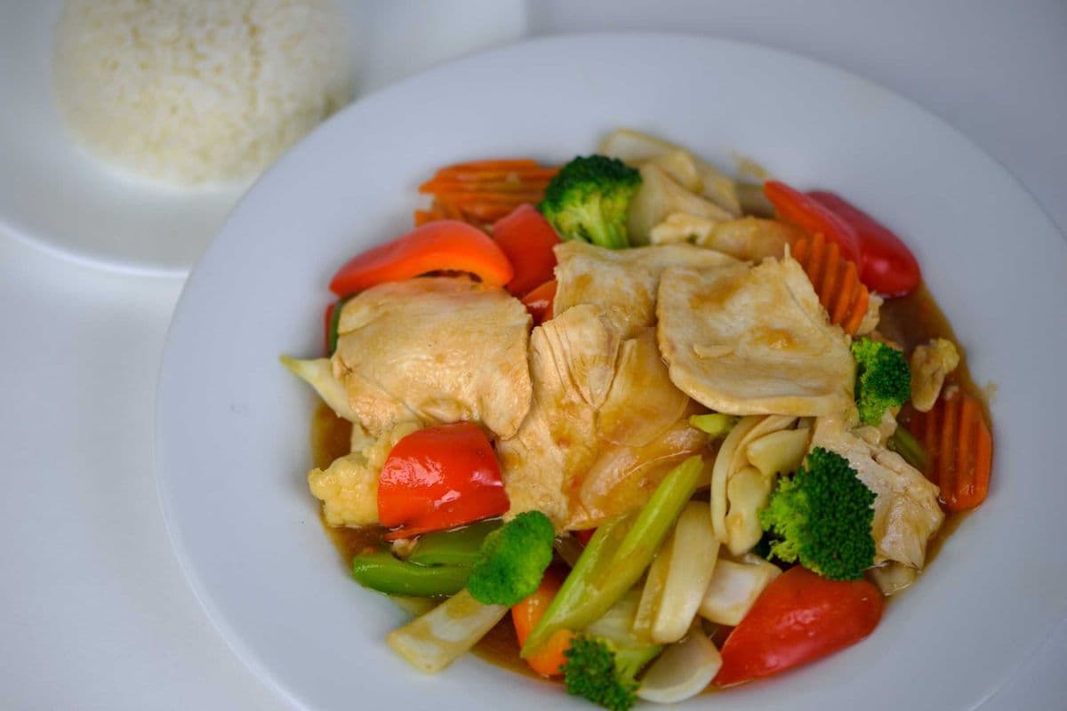58. Stir-Fried Chicken and Mixed Vegetables - Ga Xao Rau Cai