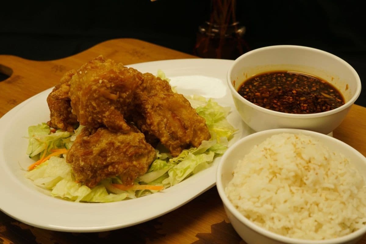 Sweet and Sour Chicken with stem rice