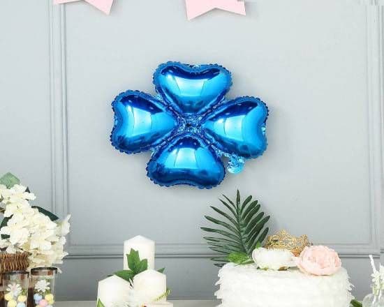 15" Clover Shape Foil Balloon - Blue