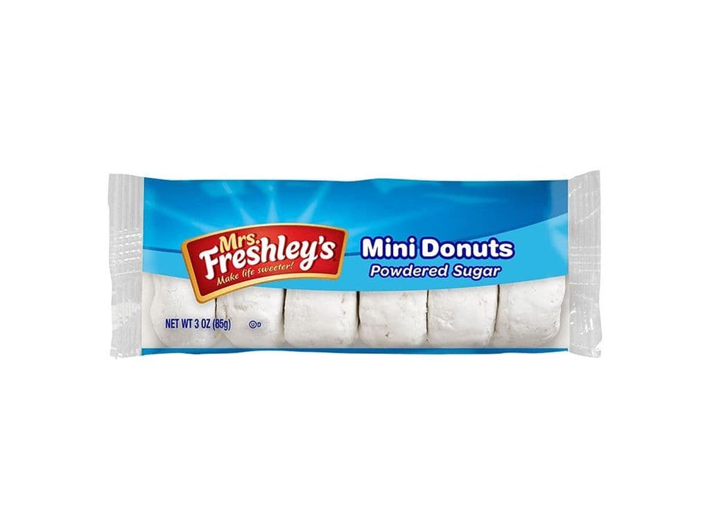 Mrs Freshleys Mini Donuts Powdered Sugar 6 Pack