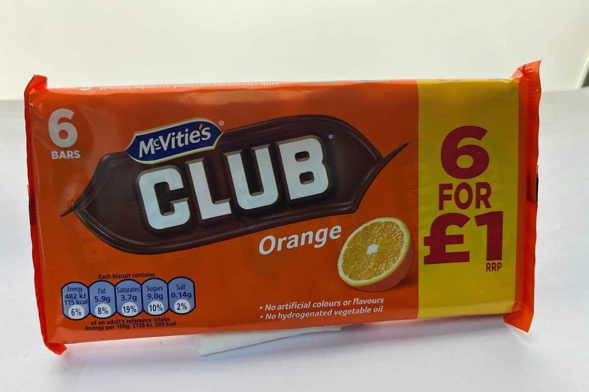 McVities CLUB orange 6 bars