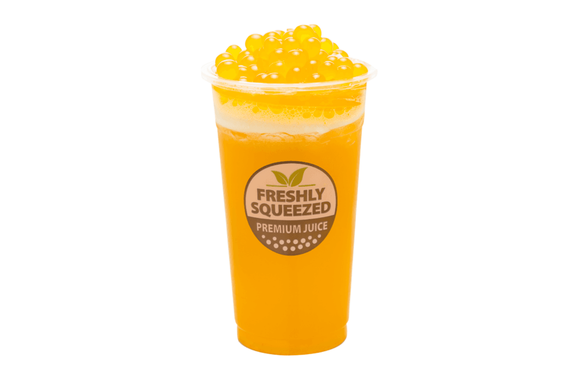 Mango Green Tea with Mango Jelly Boba (500) (280 Cal)