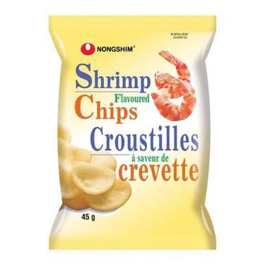Nongshim Croustilles de Crevettes 45g  / Nongshim Shrimp Flavored Chips 45g / Nongshim Croustilles de Crevette/ Shrimp Flavored Chips