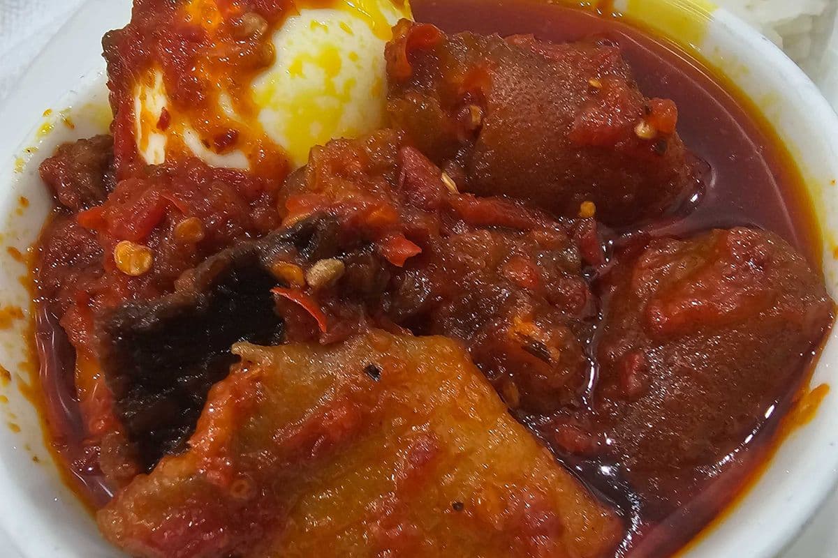 Obe Iyaibeji (Red Sauce)/White Rice