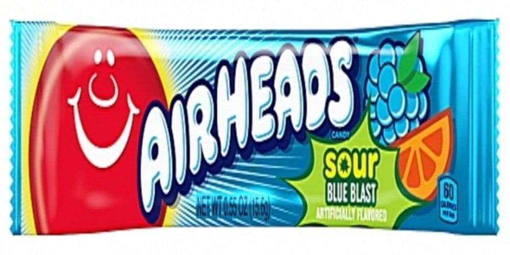 Airheads Friandise Bleue Blast Sure 15.6g/ Airheads Sour Blue Blast 15.6g
