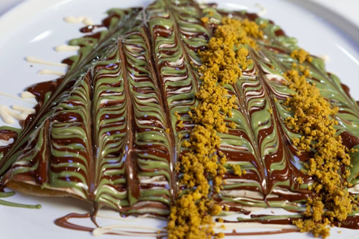 Creamy Pistachio Belgian Crepe