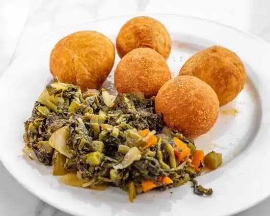 Callaloo and Saltfish with Dumpling