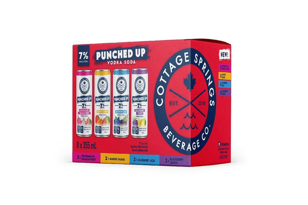 (NEW) COTTAGE SPRINGS VODKA SODA PUNCHED UP 8PK (8 x 355ML)