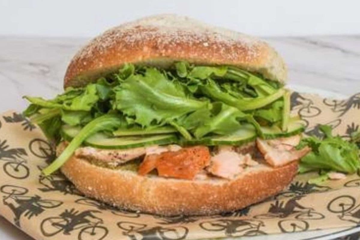Salmon Pesto-Aioli Sandwich