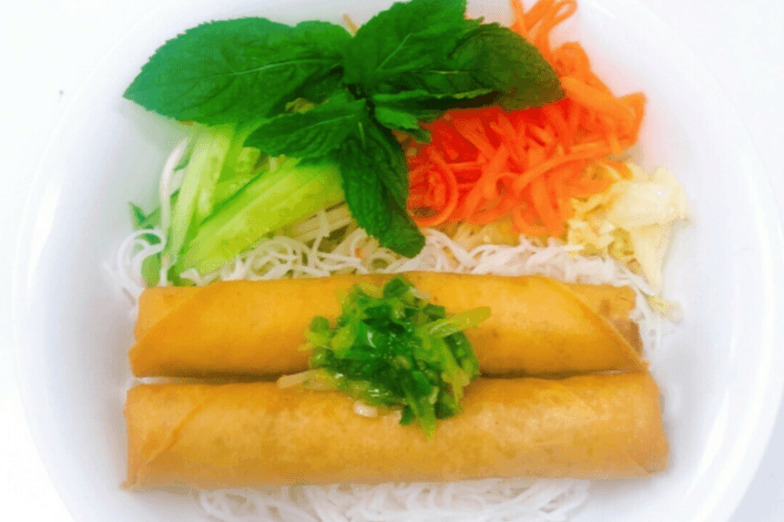 411. Vermicelli with Spring Rolls (2 pcs) - Bun Cha Gio