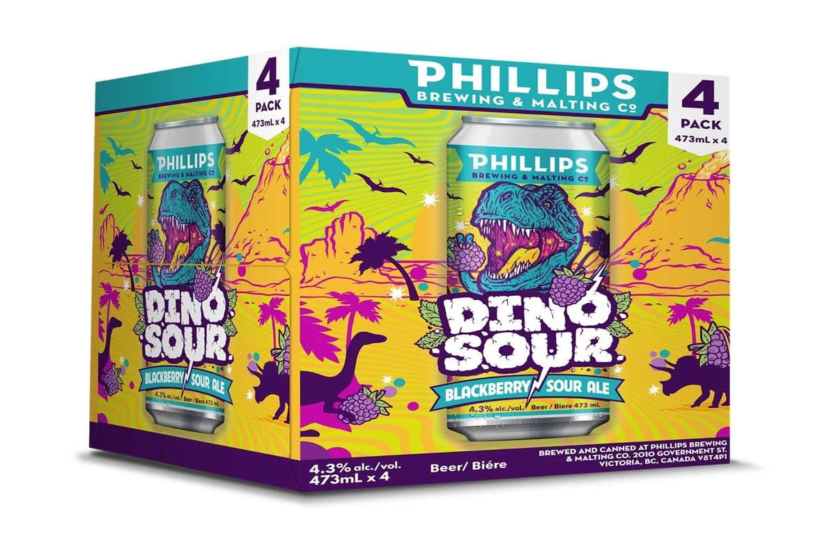 PHILLIPS DINOSOUR BLACKBERRY SOUR 4 CANS (4 x 473ML)