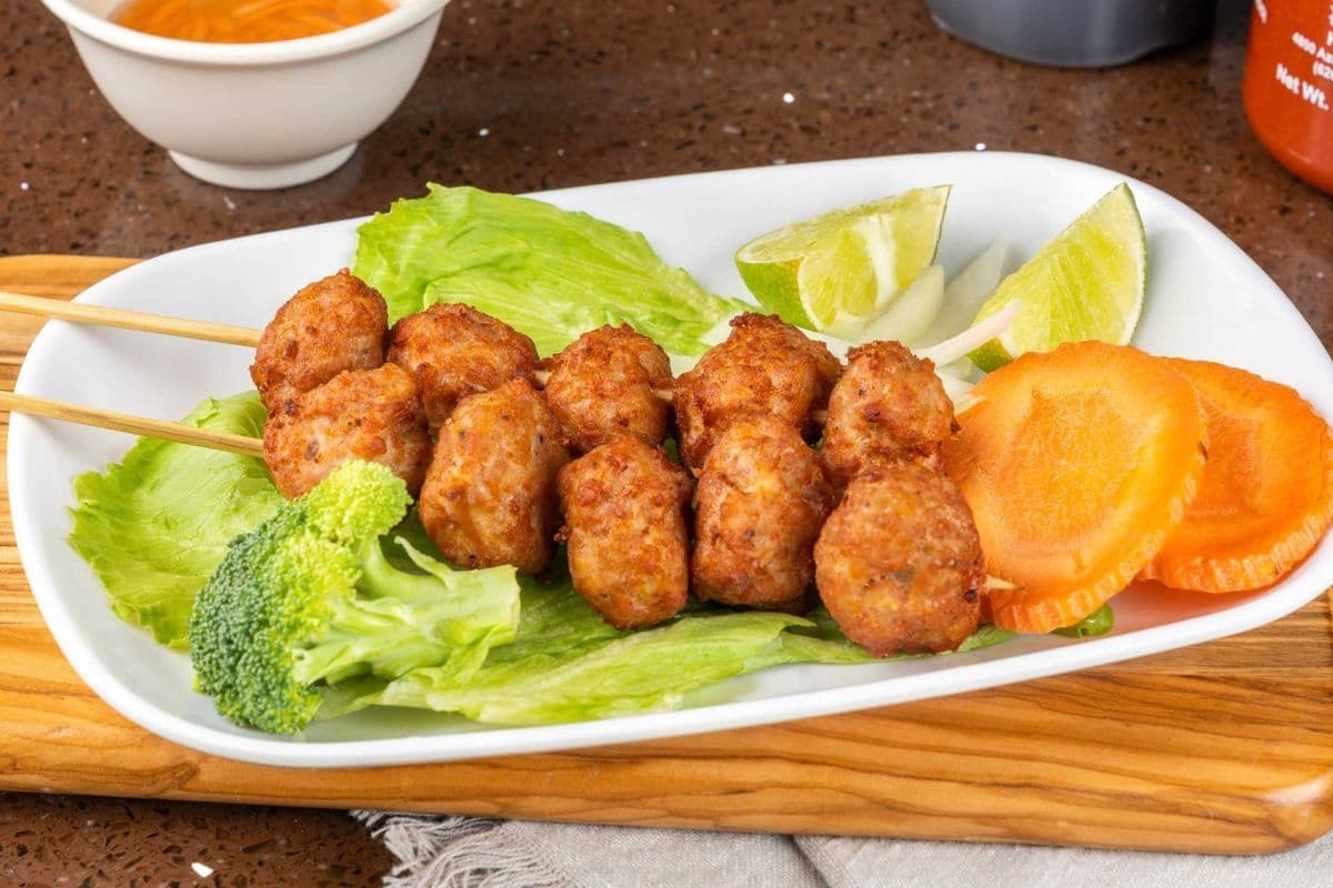 607 - Grilled Pork Ball Skewers