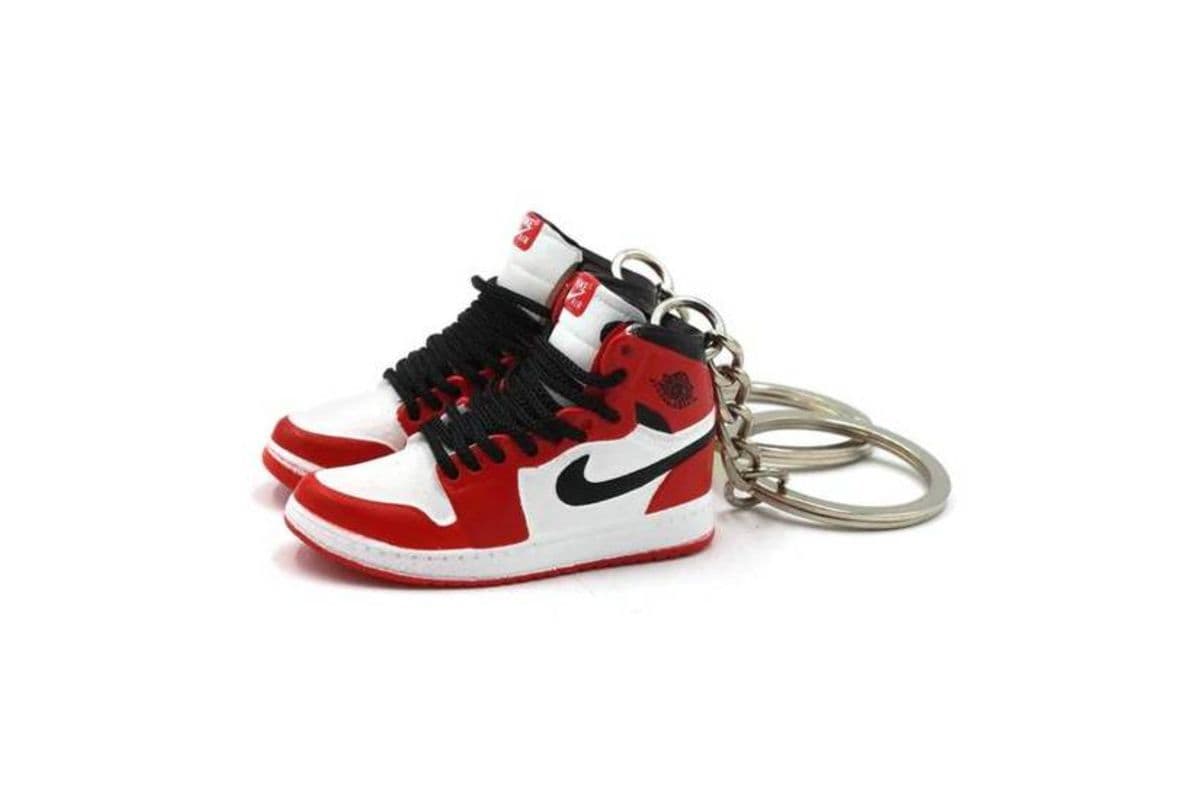 Loop Air Jordan 1 Retro Chicago (Black Lace) Mini Sneaker Keychain