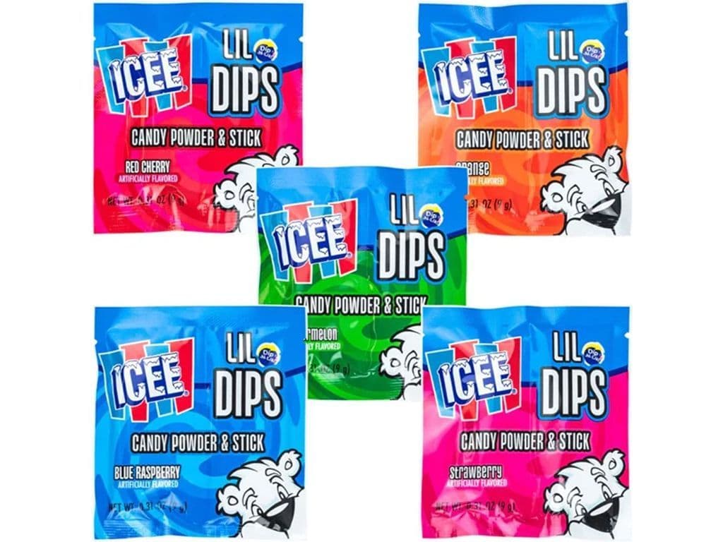 Icee Lil Dips Candy Powder and Stick 9g (Strawberry, Orange, Blue Raspberry, Watermelon or Orange at Random)