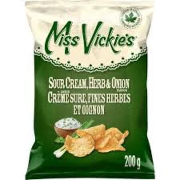 Miss Vickie's Créme Sure, Fines Herbes et Oignon 200g/ Miss Vickie's Sour Cream Herb & Onion 200g