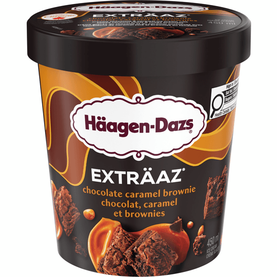 Haagen-Daz Extraaz Chocolat, Caramel et Brownies 450ml/ Haagen-Daz Extraz Chocolate Caramel Brownies 450ml