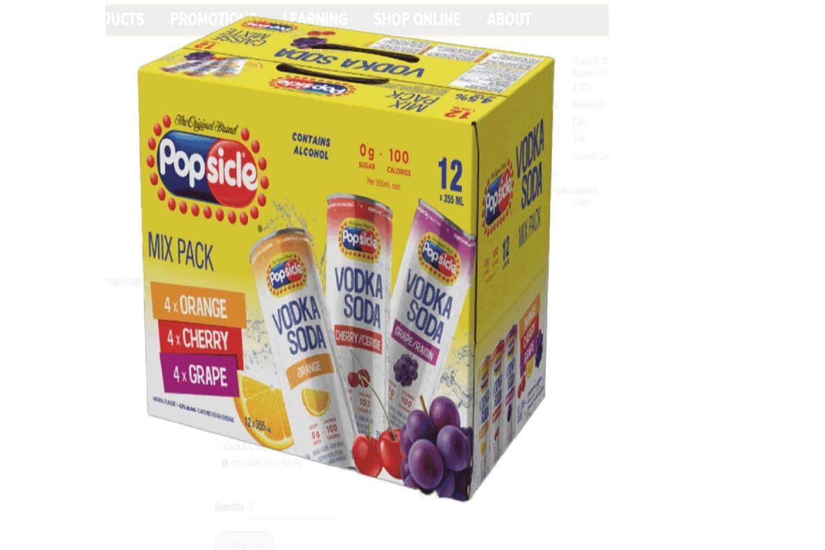 Popsicle Vodka Soda Mix Pack (12 x 355 ml cans)