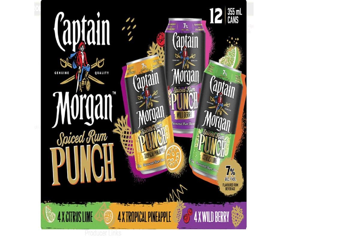 Captain Morgan Spiced Rum Punch Mixer (12 x 355 ml cans)