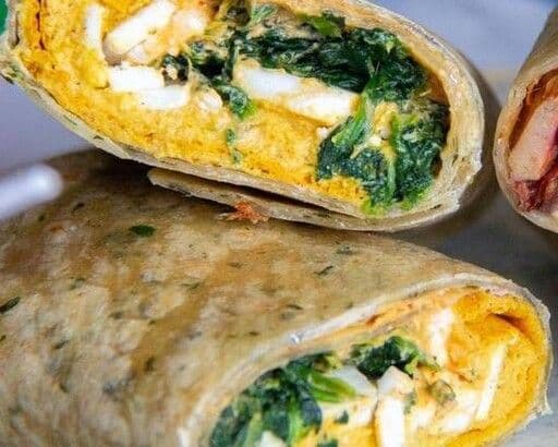 Vegan Feta Spinach Tofu Wrap
