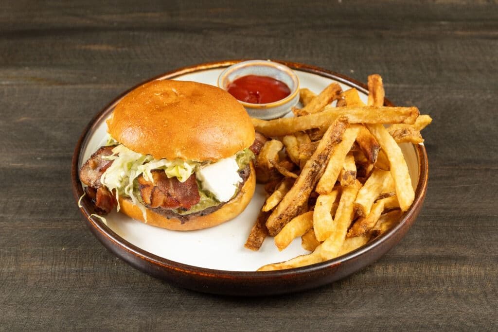 Avocado and Bacon Cheeseburger