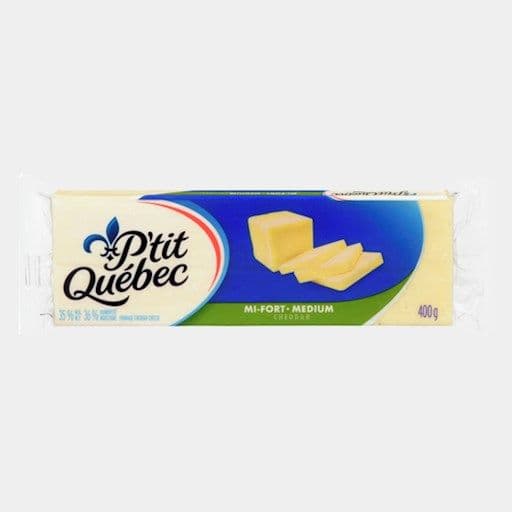 P'tit Quebec - Cheddar blanc mi-fort (400g) / P'tit Quebec - Medium White Cheddar (400g)