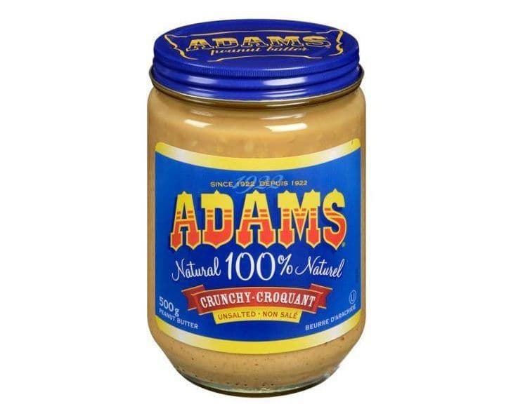 ADAMS PEANUT BUTTER CRUNCHY UNSALTED 500G