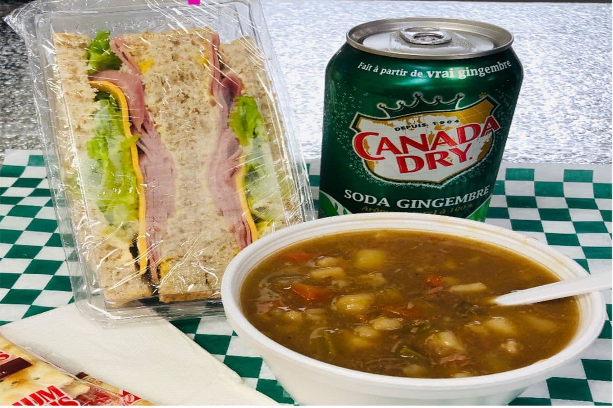 Medium Soup, Full Cold Sandwich & Drink