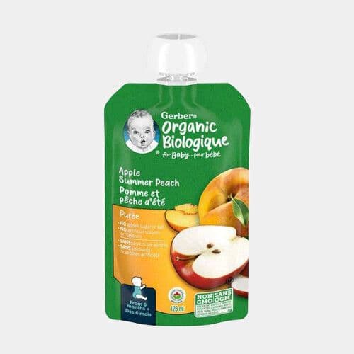 Gerber Purée pomme peche (128mL) / Gerber Apple Summer Peach (128mL)