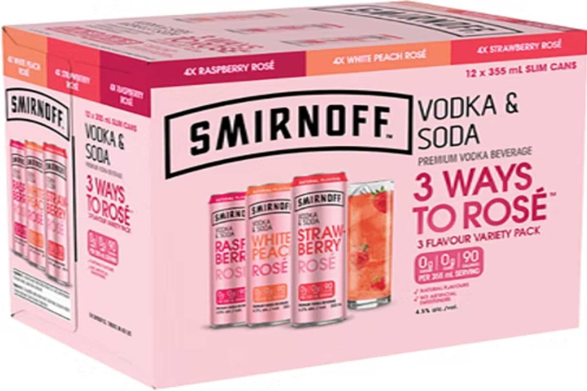 SMIRNOFF SODA ROSE MIX (12 x 355ML)