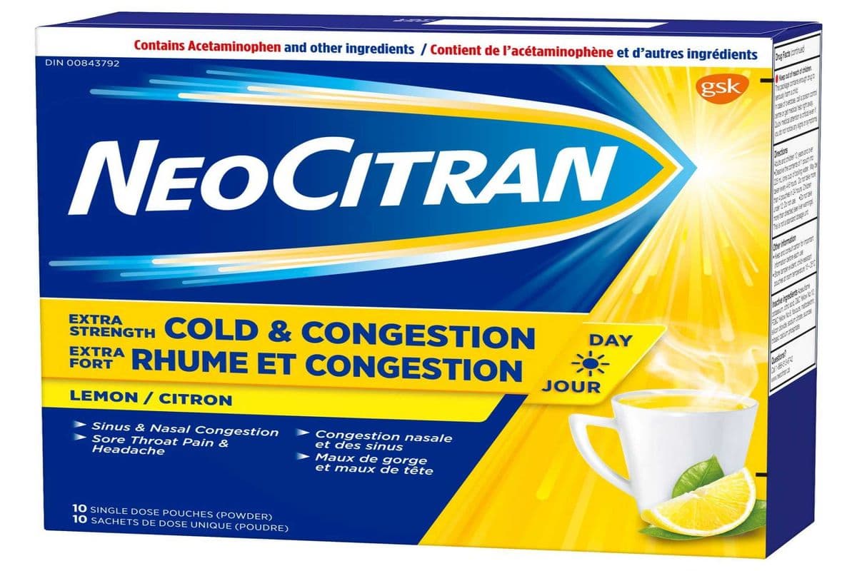 Neocitran Extra Strength Cold & Congestion Lemon Day (10pouches)