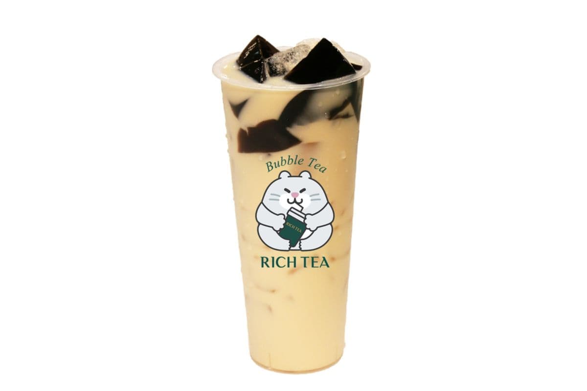 Roasted Milk Tea with Grass Jelly