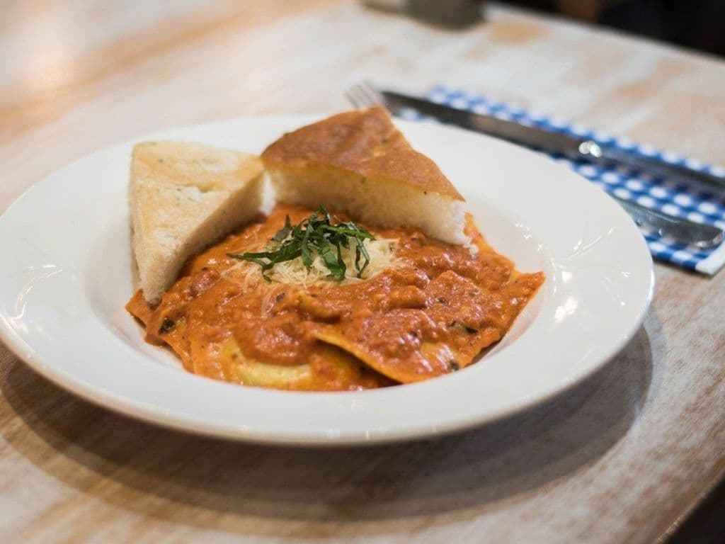 Four Cheese and Spinach Raviolo