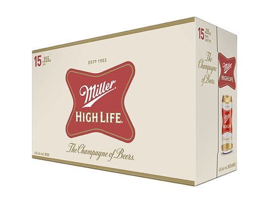 Miller High Life 15Can, 355mL (4.6% ABV)