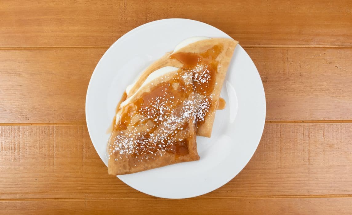 Salted Caramel Cream Cheese Crepe