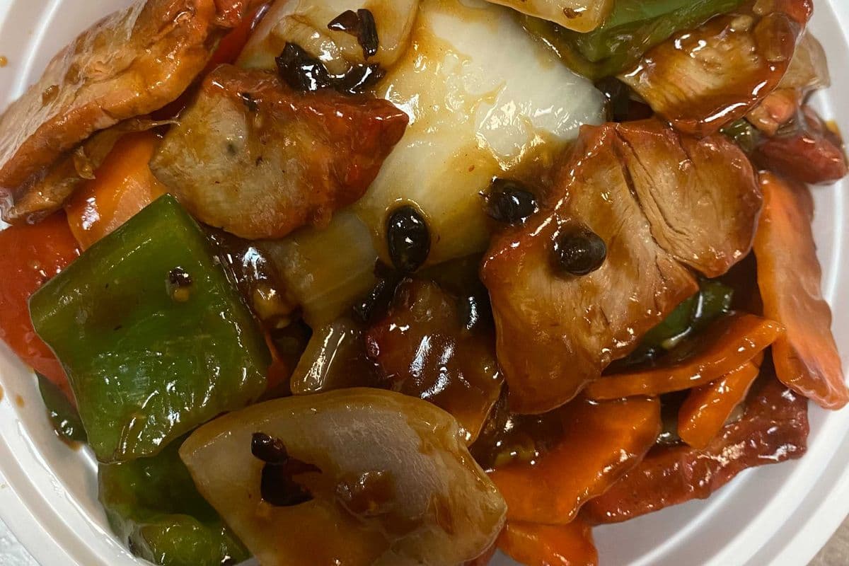 Pork or Beef Black Bean Sauce with Green Peppers