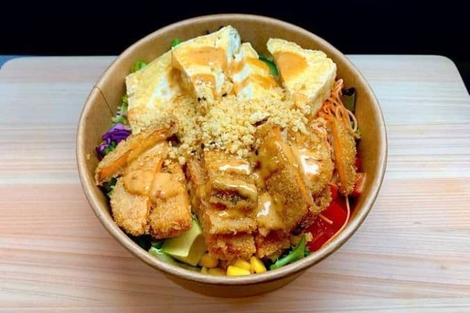 Poké Bol Tofu Frit & Patate Douce Tempura / Fried Tofu & Sweet Potato Tempura