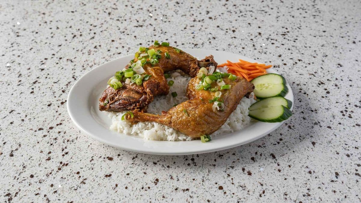65a. Deep Fried Chicken On Steamed Rice (2 Pieces)