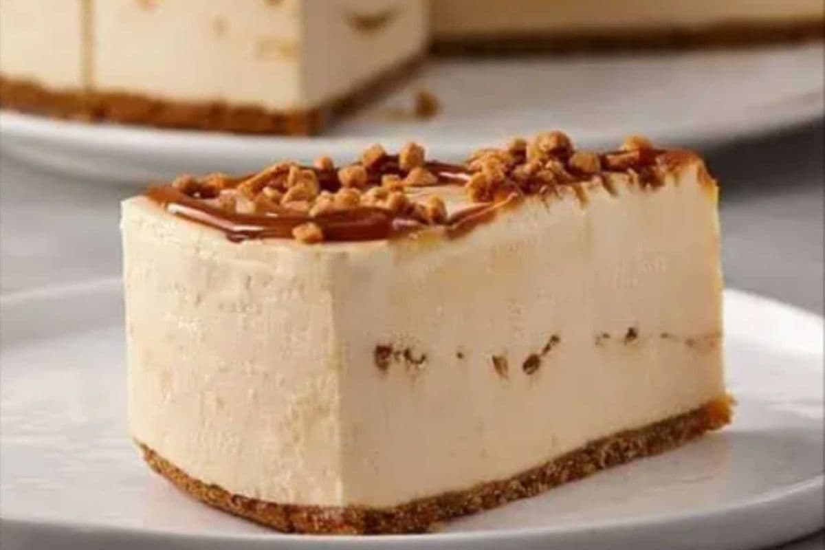 Gâteau fromage dulce de leche / Slice of Dulce de Leche Cheesecake