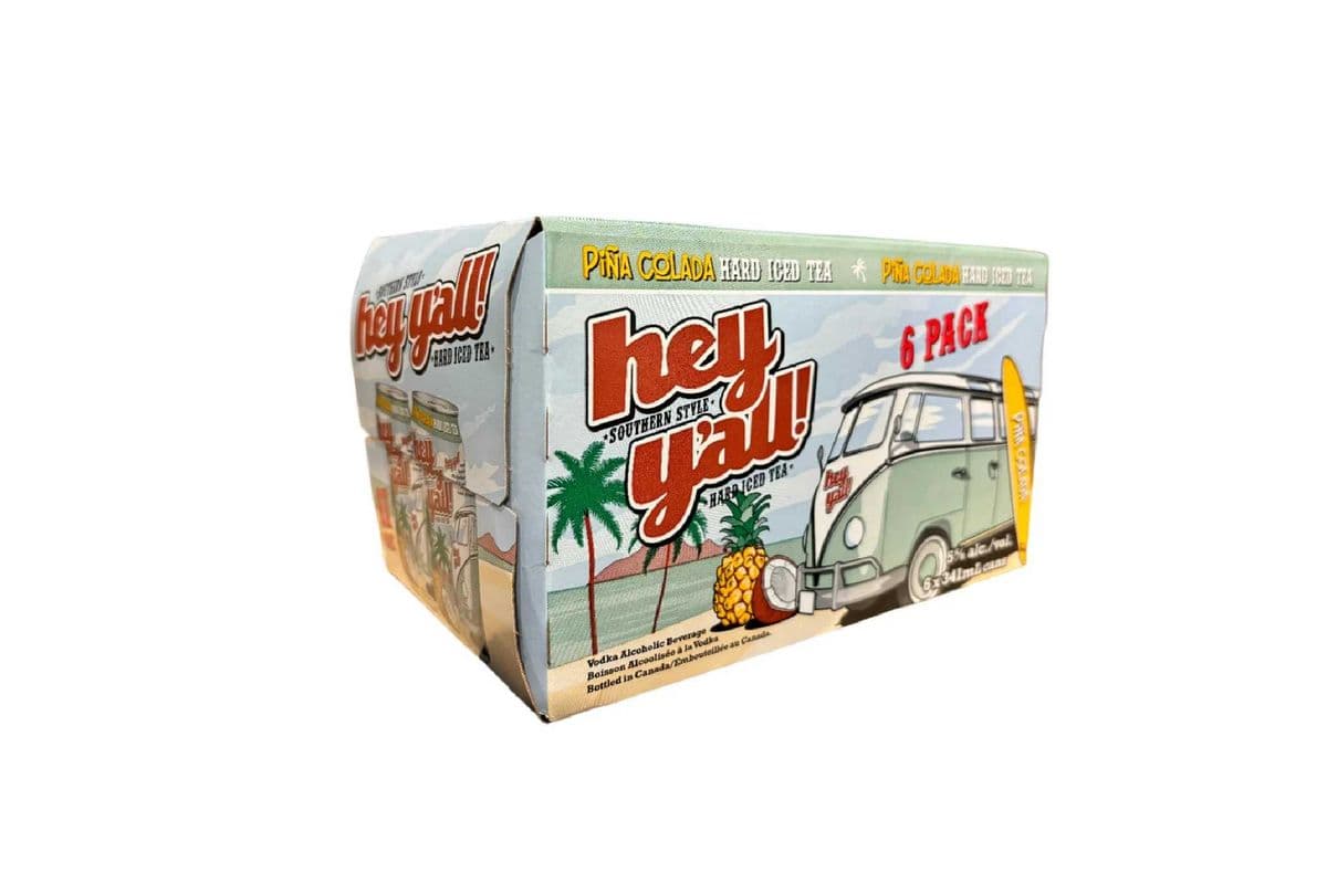 Hey Y'All Pina Colada Iced Tea (6 x 341ml Cans)