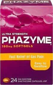 Phazyme (180 mg) -  Fast release of gas pain 24 softgel
