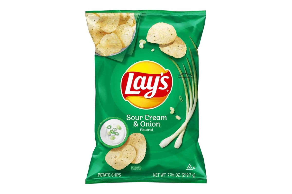 Lays Sour Cream & Onion (220gm) (270 Cal)