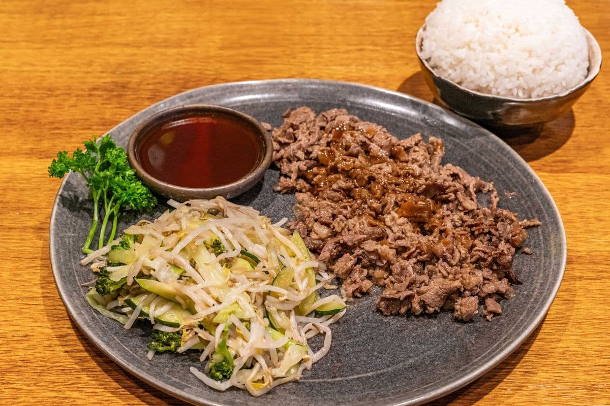 100. Beef Teriyaki Dinner