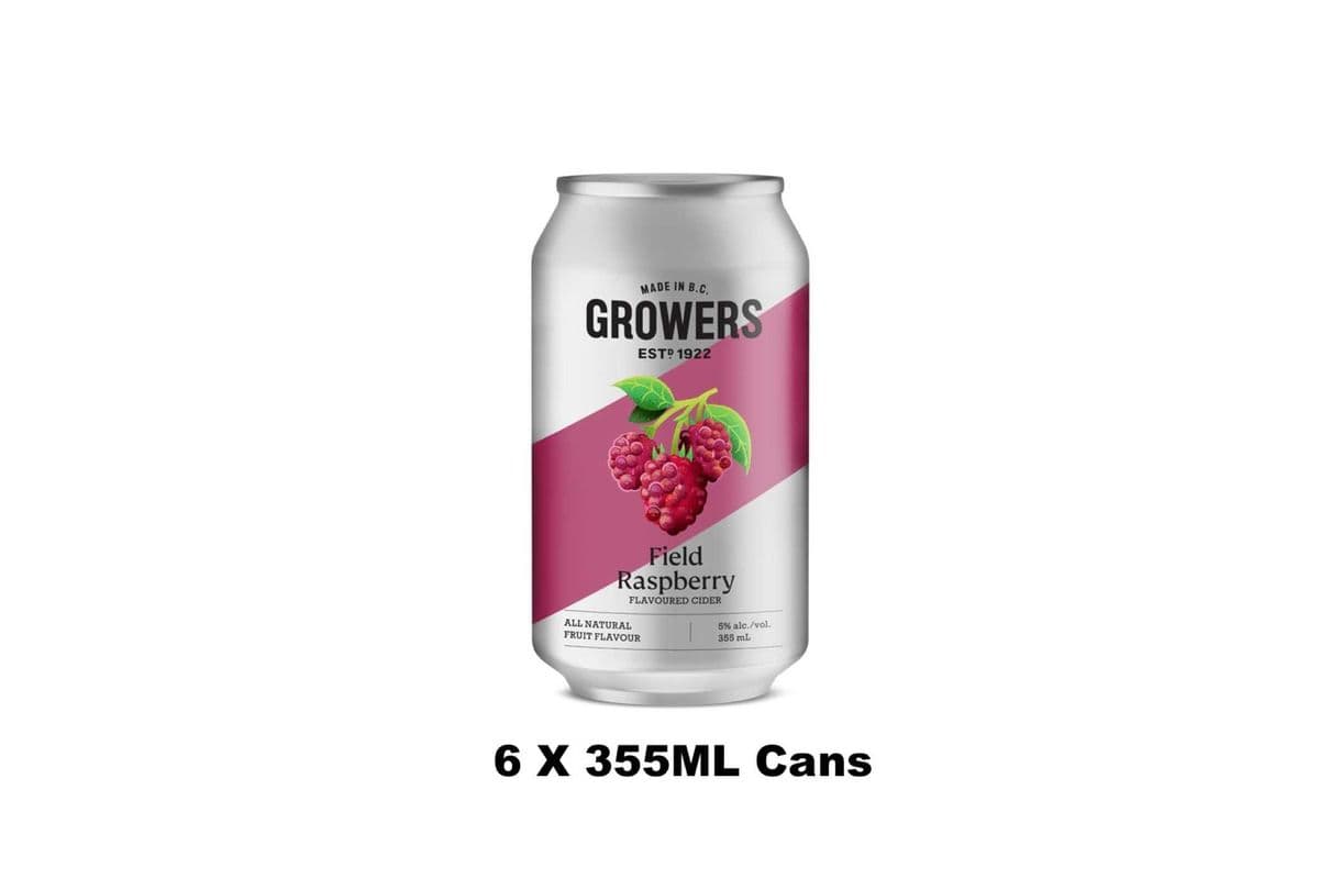 Growers- Raspberry Can (6 x 355ml Cans)