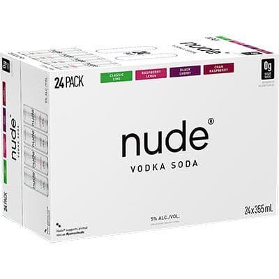 Nude Beverages Vodka Mixer Pack, 24 x 355 ml