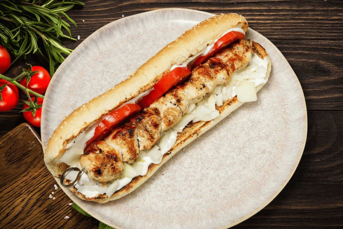 Chicken Souvlaki on a Bun