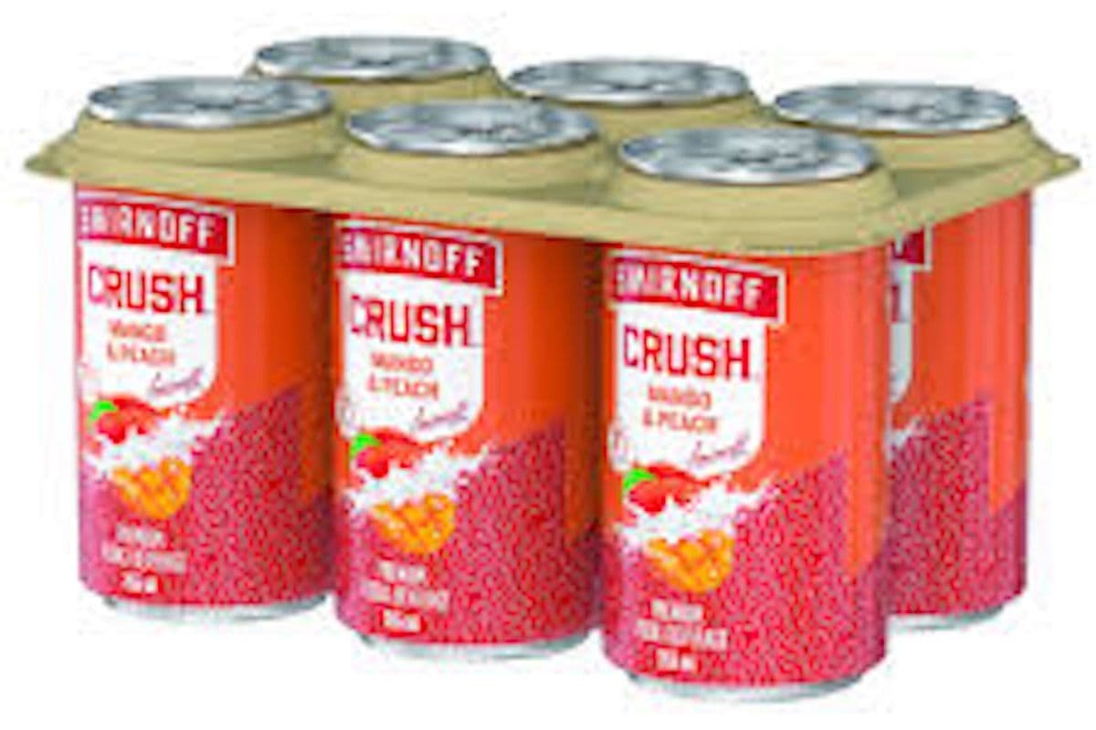 smirnoff crush mango peach 6pk (6 x 355ml)