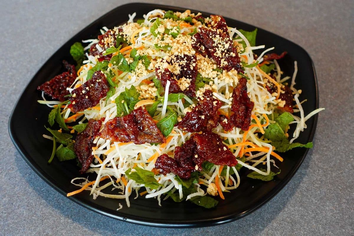 59B. Beef Jerky Papaya Salad (Goi Du Du Bo Kho)